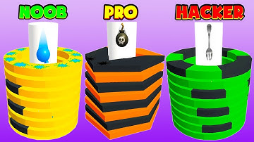NOOB vs PRO vs HACKER! - Stack Ball