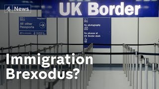 The number of people arriving from EU countries has dropped over th...