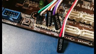 Pc Gehäuse Frontanschlüsse Mit Mainboard Hauptplatine Verbinden Power Button, Hdd Led