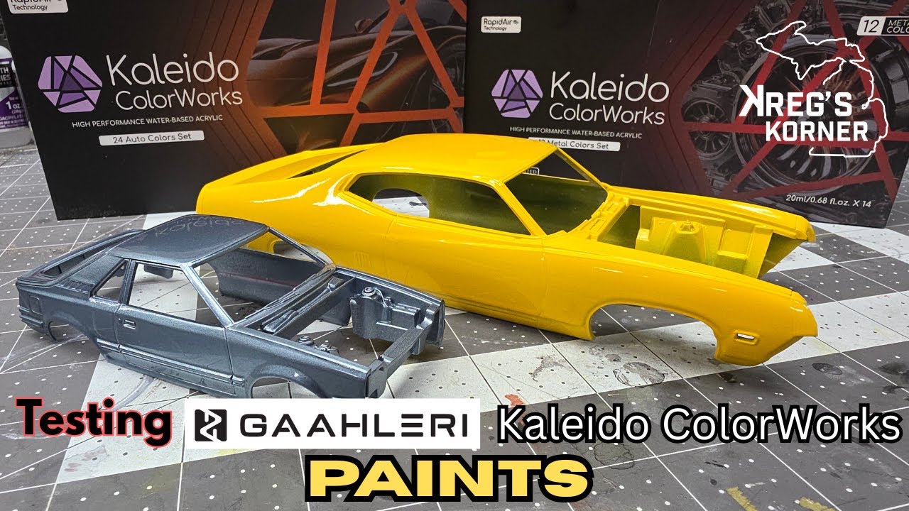 Testing Gaahleri Kaleido Colorworks Paint. One Solid Color, One in Metallic and topped in Clear.