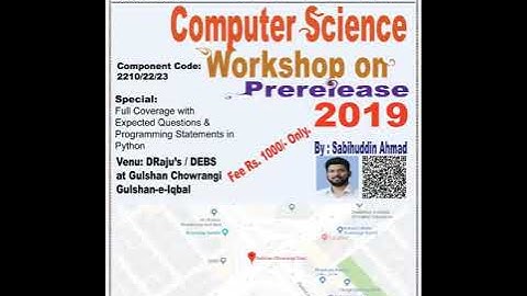 Prerelease 2210. May/June 2019. Workshop. By Sabihuddin Ahmad Siddiqui