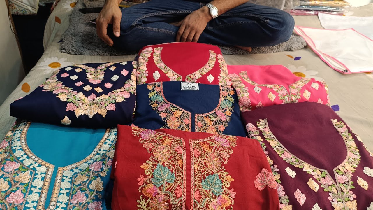 Beautiful 😍 kashmiri work and cotton Maslin designer #suits Oder now 9891113078