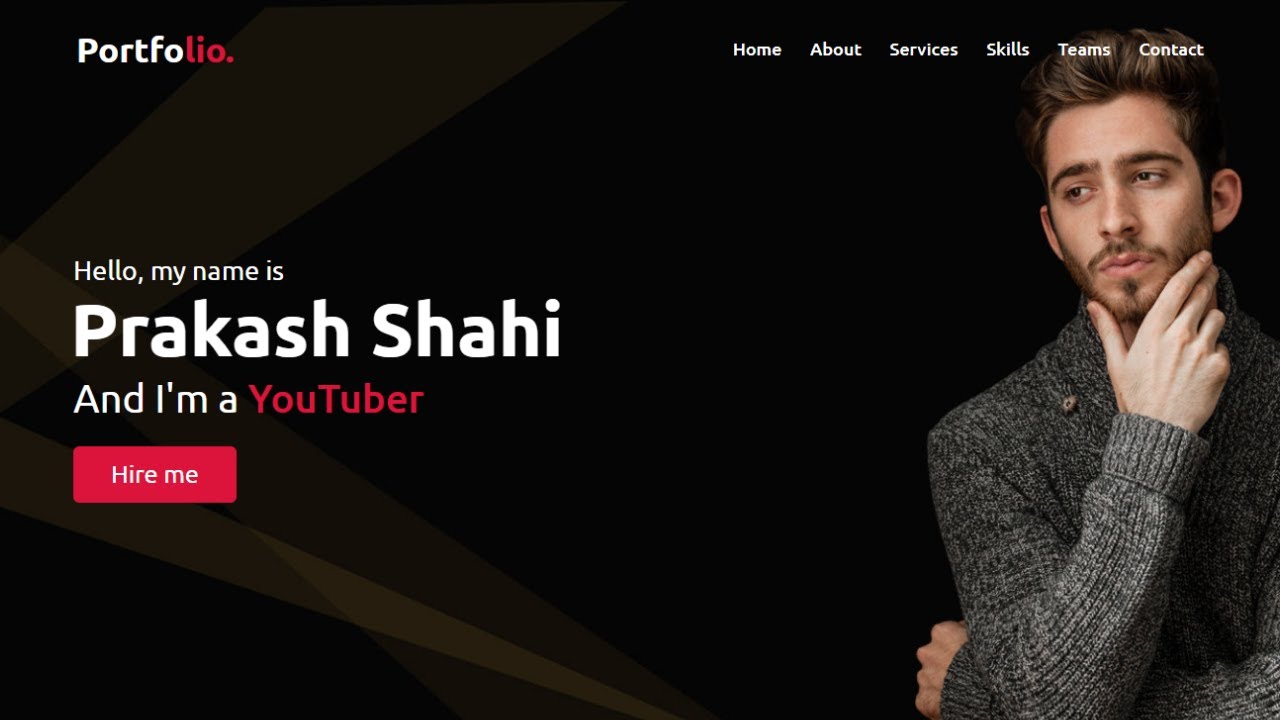 Complete Responsive Personal Portfolio Website using HTML CSS \u0026 JavaScript