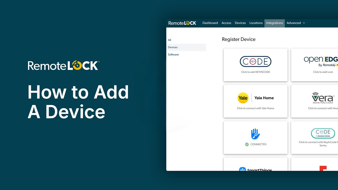 How to Add a Device to Your RemoteLock Account - YouTube
