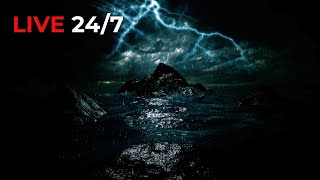 🔴 Heavy Ocean Rainstorm with Nonstop Thunder Sounds for Sleeping | Peaceful Mountains Nature Sounds