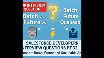 Salesforce developer interview questions pt 32 Compare Batch,future and queueable apex?