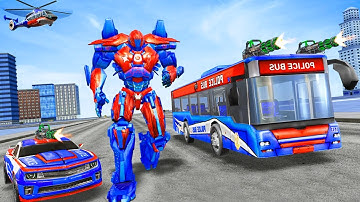 Bus Robot Car Transform War - Police Robot Games - Android Gameplay #2