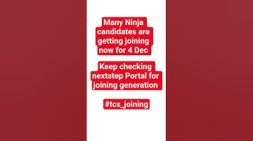 Tcs Ninja candidates are getting joining for 4 Dec #tcs #new #tcsjoining #joining #onboarding #dates