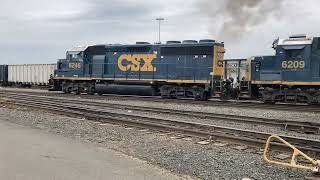 CSX GP38-2S 6246 and GP40-2 6209 switching in West Springfield 1/29/23
