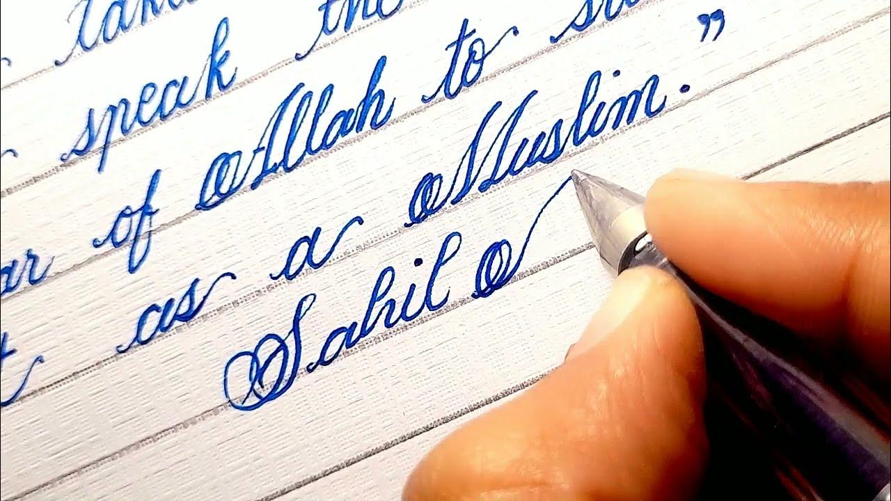 Satisfying cursive writing || Calligraphy with pen || Muntaha Zafar ...