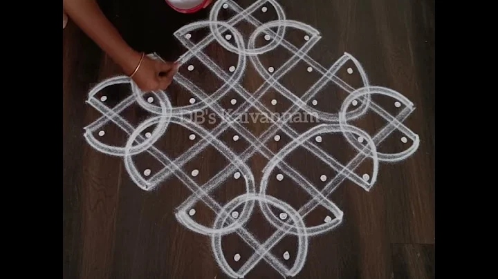 Simple and Beautiful Sikkukolam using 8*2-2 straight dots