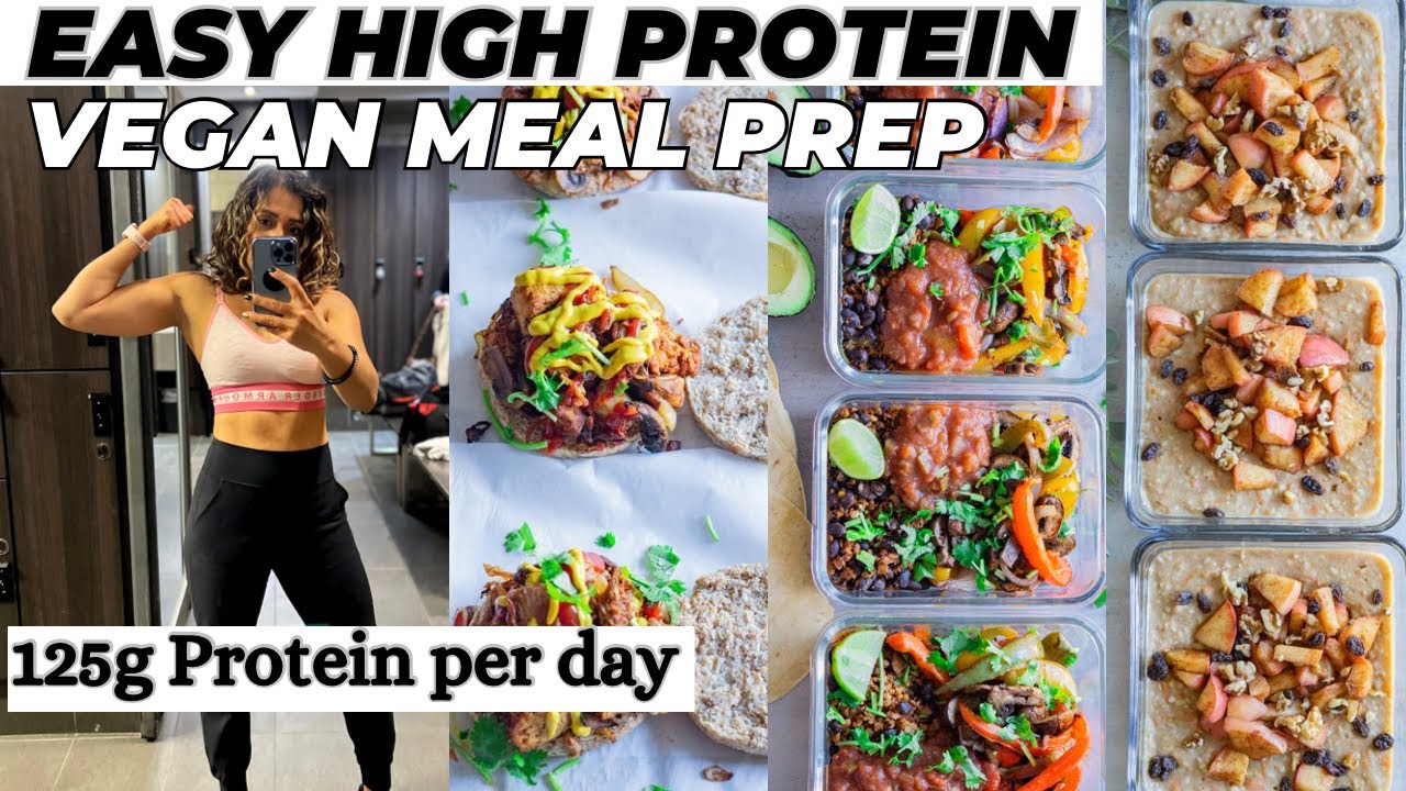 Easy High Protein Vegan Meal Prep |1700 Calories| Yummy Ice-cream # ...
