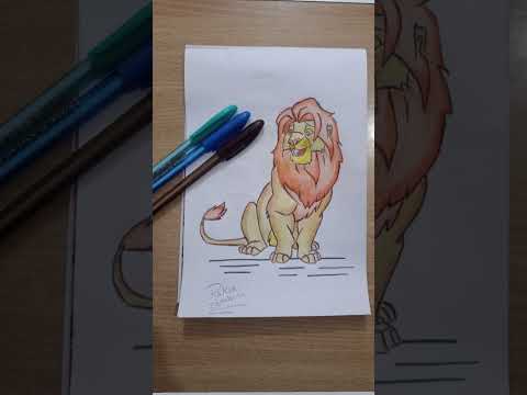 ازاي نرسم الاسد من كرتون الاسد الملك كرتون الاسد الملك  كرتون ليون كينج