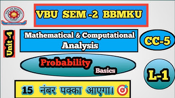 CC-5  sem-2 UNIT-IV , Probability  and Statistics | Vbu exam