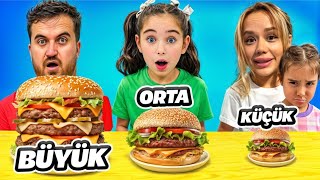 ELİF SİNEM ve GAMZE KARTA BÜYÜK, ORTA veya KÜÇÜK YEMEK YARIŞMASI !! @GamzeKarta @OykuKarta