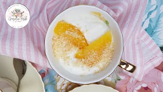 Dessert für Ostern / Leichtes Kokos-Quark-Dessert mit Orangenfilets und Joghurt ohne Sahne