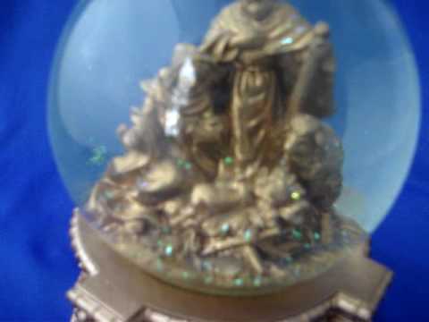 gold nativity water globe snowglobe - YouTube