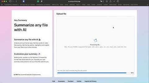 AnySummary Demo: Summarizing a 58 page report and a .mp3 file