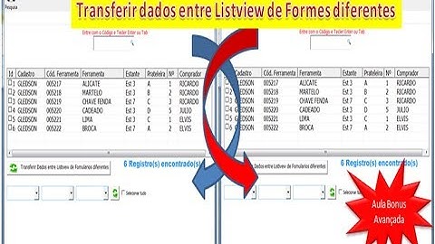 Transferir dados entre Listview de Formularios diferentes no Excel com VBA