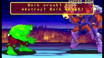 Marvel vs Capcom 1 ( Arcade ) - Hulk / Strider Hiryu Playthrough ( Apr 9, 2019 )