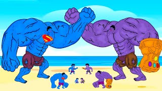 Evolution Of Superman Hulk Vs Evolution Of Thanos Hulk Who Is The King Of Monsters?