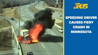 Speeding driver causes fiery crash in Minnesota