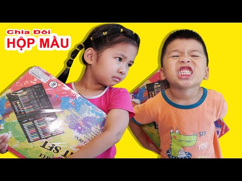 Chia Đôi Hộp Màu – Dậy Bé Phải Biết Yêu Thương Nhau ♥ Bé Bún – Bé Bắp ♥