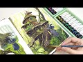 Witch and treehouse  gouache painting  relaxing painting  paint with me  gouache landscape