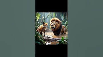 Story of an arrogant lion and a clever fox in a jungle #ai #beautiful #story #viral video