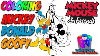 Mickey Mouse, Donald Duck and Goofy Coloring Pages - Walt Disney Coloring Book for Kids