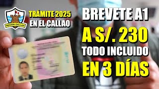 BREVETE A1 EN 3 DÍAS A 230 SOLES ACTUALIZADO 2025 (CALLAO)