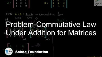 Problem-Commutative Law Under Addition for Matrices, Math Lecture | Sabaq.pk