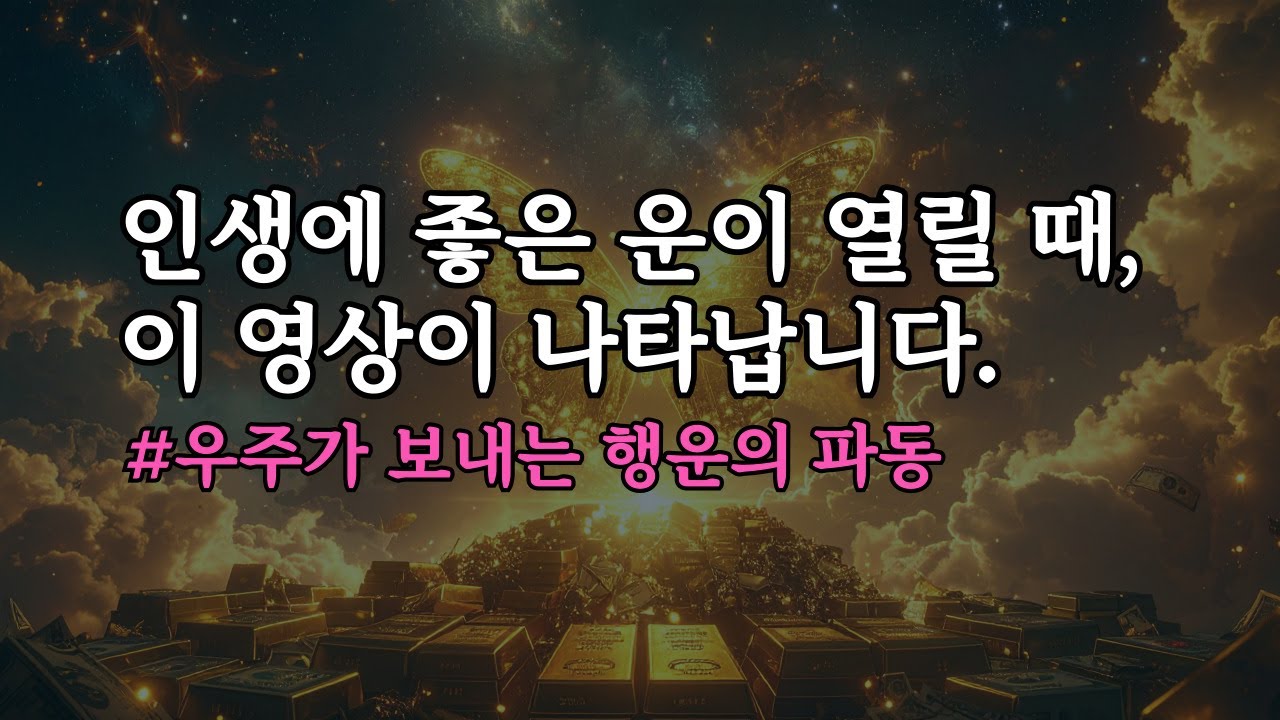 인생에 좋은 운이 열릴 때, 이 영상이 나타납니다. 재물과 인복이 동시에 들어오는 528Hz 차크라 행운 명상 음악