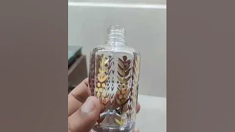 Octagonal bottle samples screen printing & foil stamping by our machines