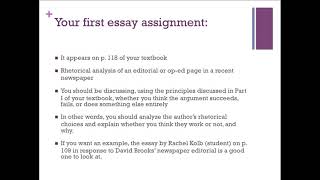 English 101 Essay 1 lecture