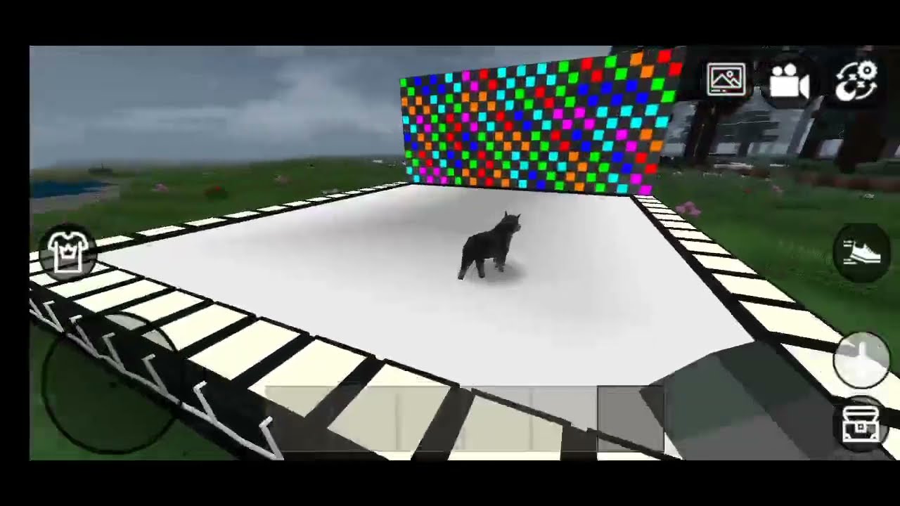 wolf on disco lights in mini block craft 