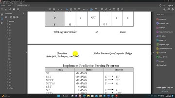 Predictive Parsing Program