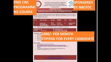 Free CNC Programming and MasterCAM course|| CTR Extension Nilokheri