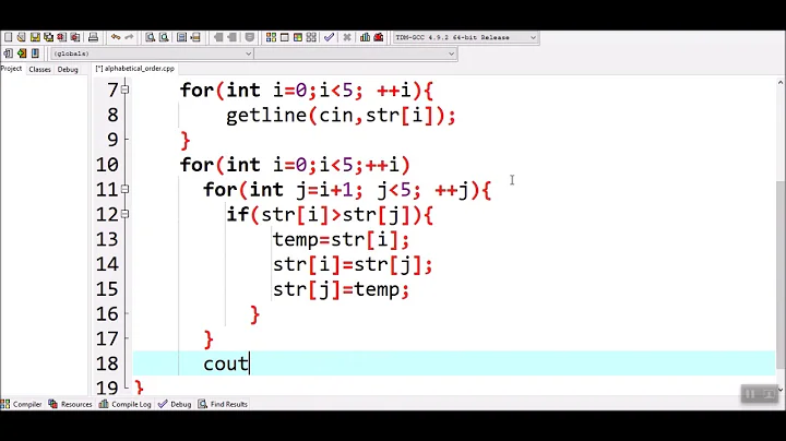 How to sort Strings in Alphabetical order in C++