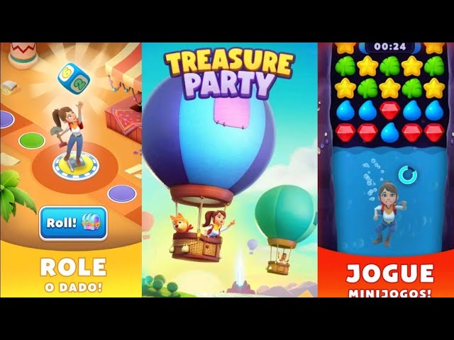 Treasure Party, quebra-cabeça com mini jogos especiais, gameplay - Viviane  Fernandes 