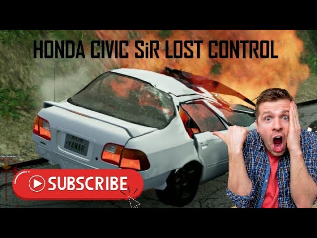 BeamNG Honda Civic SiR Lost Control and caught fire. #beamngdrive #beamng #gaming #viral