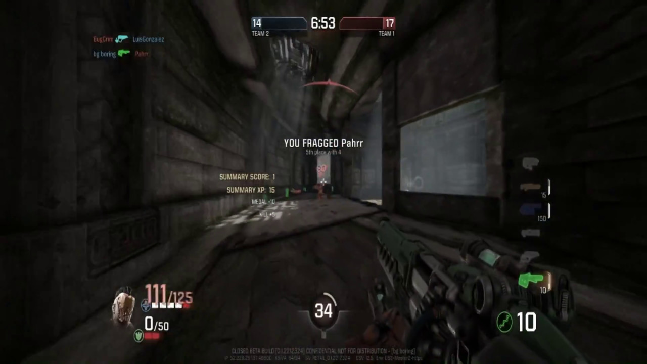 Quake Champions Railgun Triple Kill