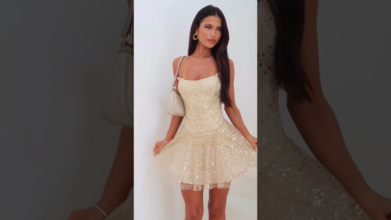 The Perfect🥀Our BLAISE Mini Dress In Sparkling Cream🤍 