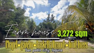 Nov-269 Farm house & lot 3,272 sqm chapel, basketball court, gazebo and fruit trees San pablo city