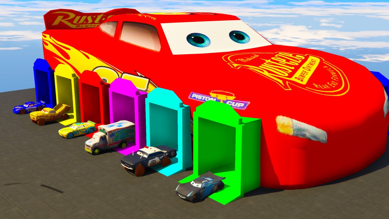 Lightning McQueen Big Garage Mack Trucks Hauler Collection Disney Pixar ...