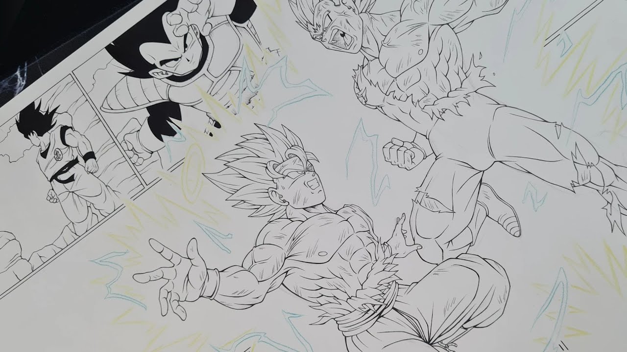 REAL TIME Drawing of GOKU vs VEGETA all Fights from DBZ Part - 1 of 2