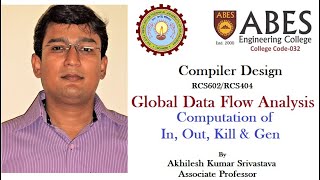 Global Data Flow Analysis (Part 2/2): Compiler Design: Numerical on In, Out, Kill, Gen Computation