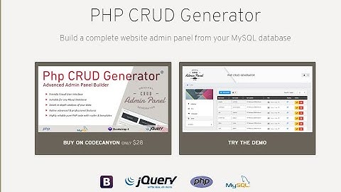 How to create a Database Admin Panel with CRUD operations in PHP for your MySQL / PDO Database