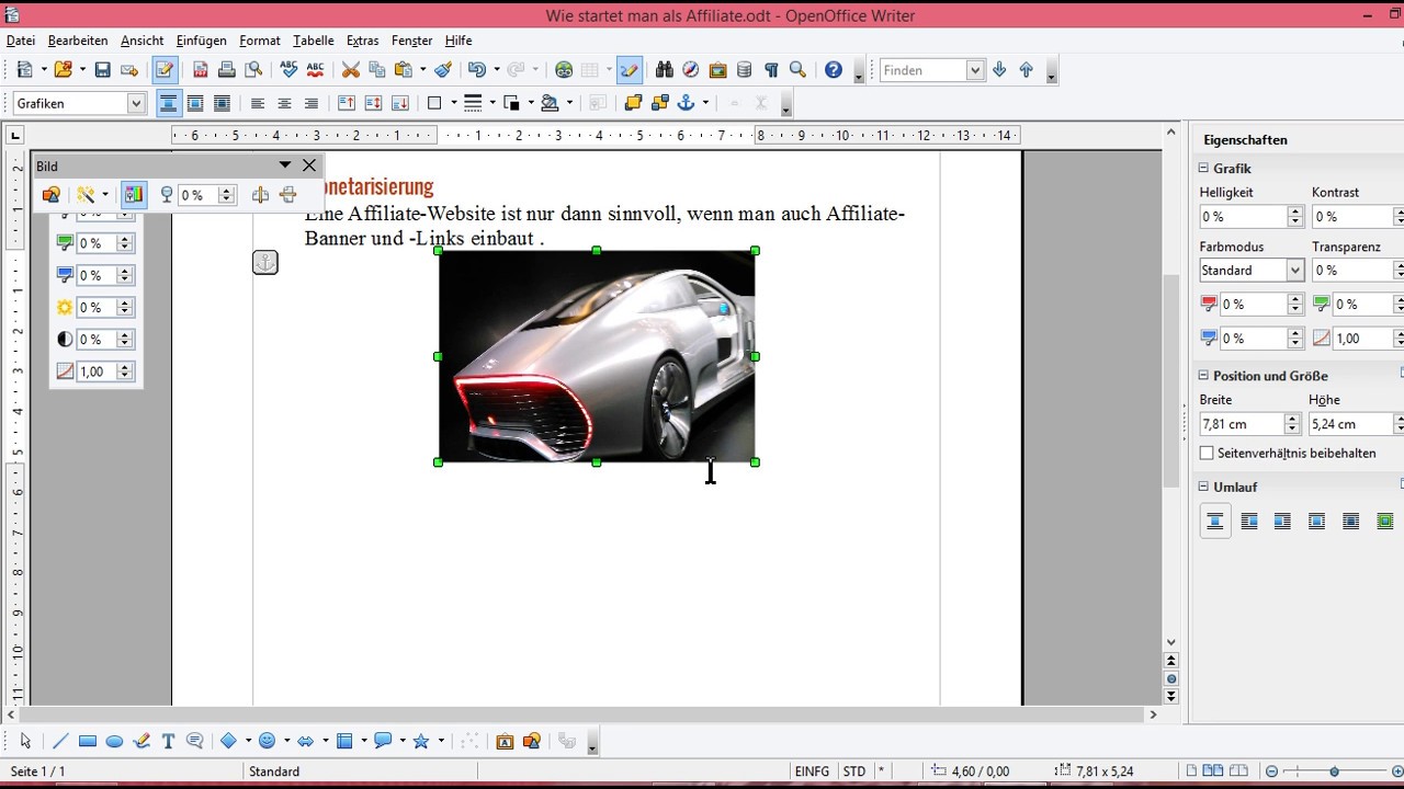 Openoffice Bild Zuschneiden Youtube