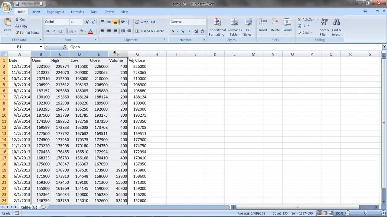 Computing Beta in Excel - YouTube